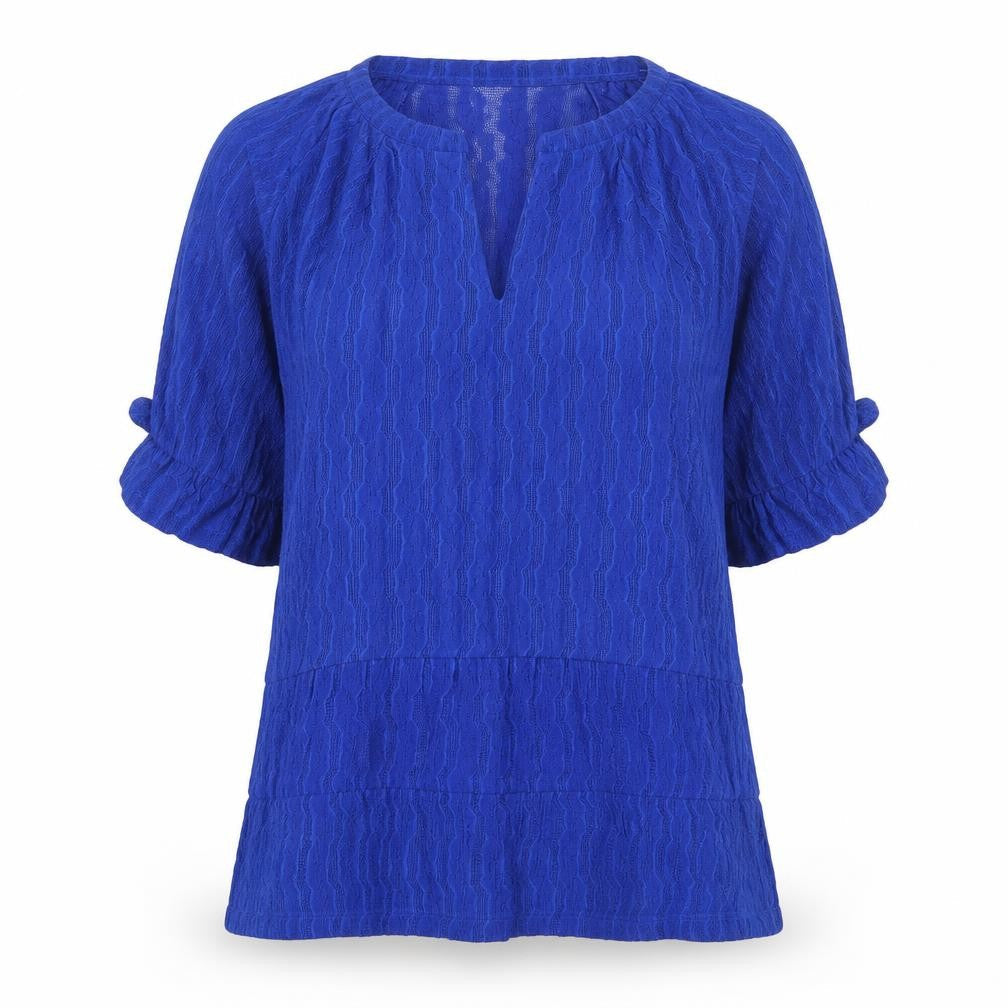 Phase Eight Womens Blue Polyester Basic T-Shirt Size 8 V-Neck