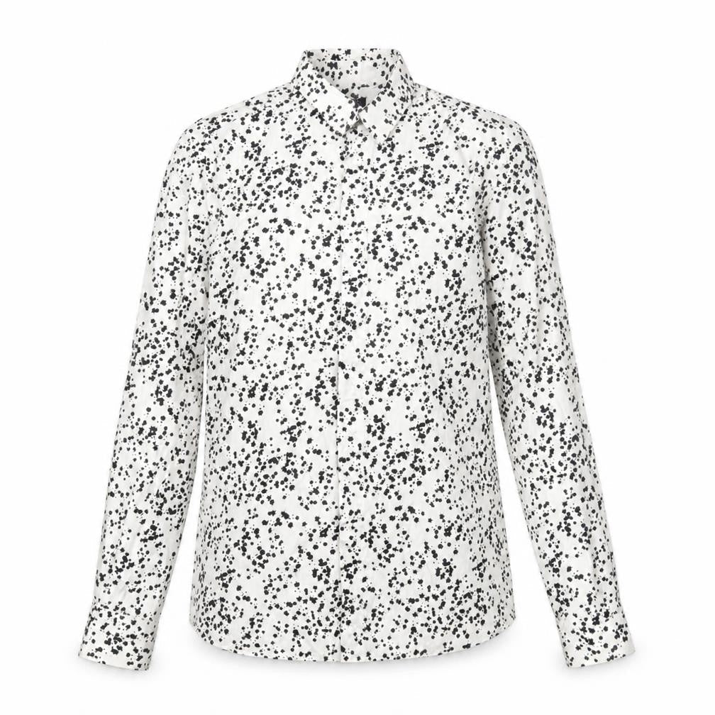 Twisted Tailor Womens White Geometric Cotton Basic Button-Up Size S Collared