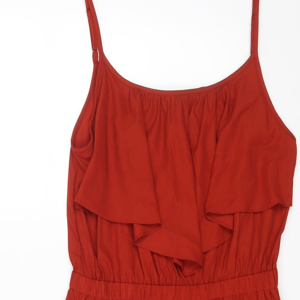 Primark Womens Orange Polyester Fit & Flare Size 10 Scoop Neck Pullover
