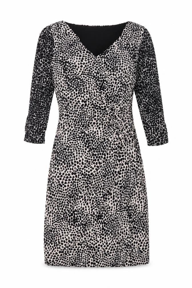 Coast Womens Multicoloured Animal Print Polyester A-Line Size 12 V-Neck Zip
