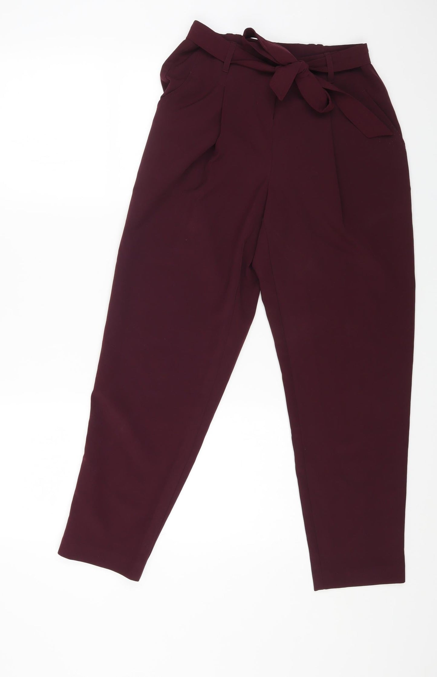 New Look Womens Purple Polyester Trousers Size 8 L24 in Regular Zip