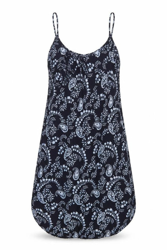 H&M Womens Blue Geometric Viscose A-Line Size 12 Scoop Neck Pullover