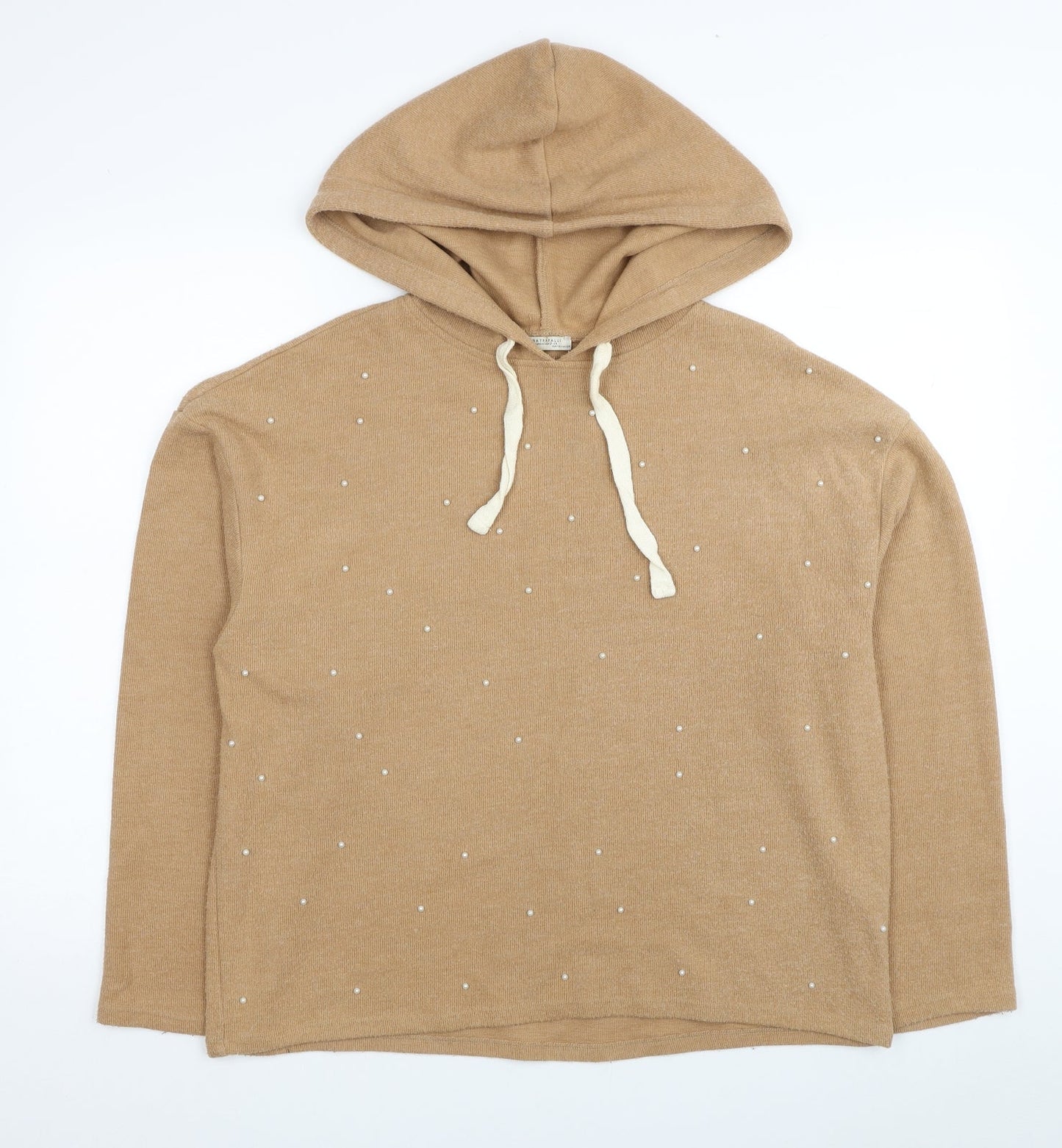 Zara Womens Brown Cotton Pullover Hoodie Size M Pullover