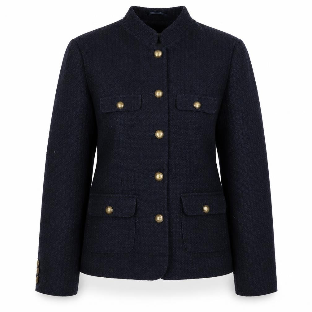 Per Una Womens Blue Pea Coat Coat Size 10 Button