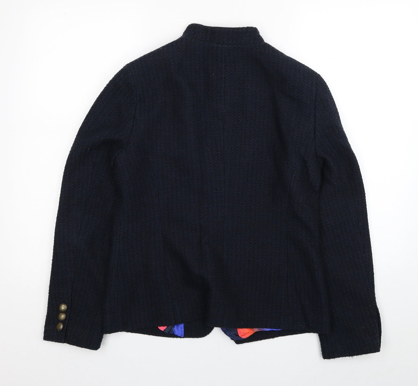 Per Una Womens Blue Pea Coat Coat Size 10 Button