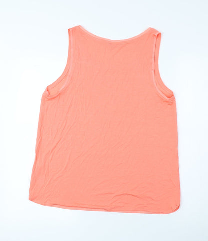 Marks & Spencer Womens Pink Polyester Basic Tank Size 10 Boat Neck