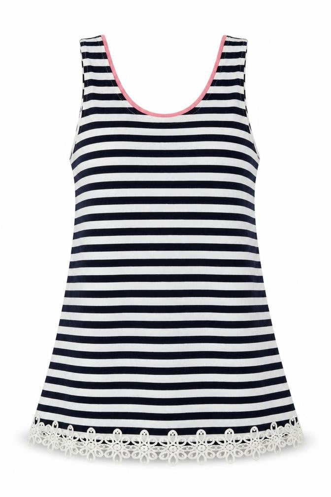 Dorothy Perkins Girls Multicoloured Striped 100% Cotton Jersey Tank Size 14 Years Scoop Neck Pullover