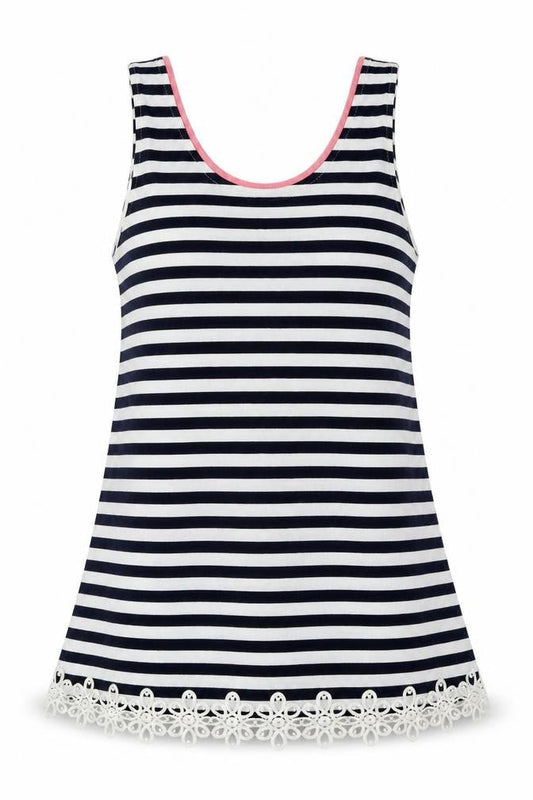 Dorothy Perkins Girls Multicoloured Striped 100% Cotton Jersey Tank Size 14 Years Scoop Neck Pullover