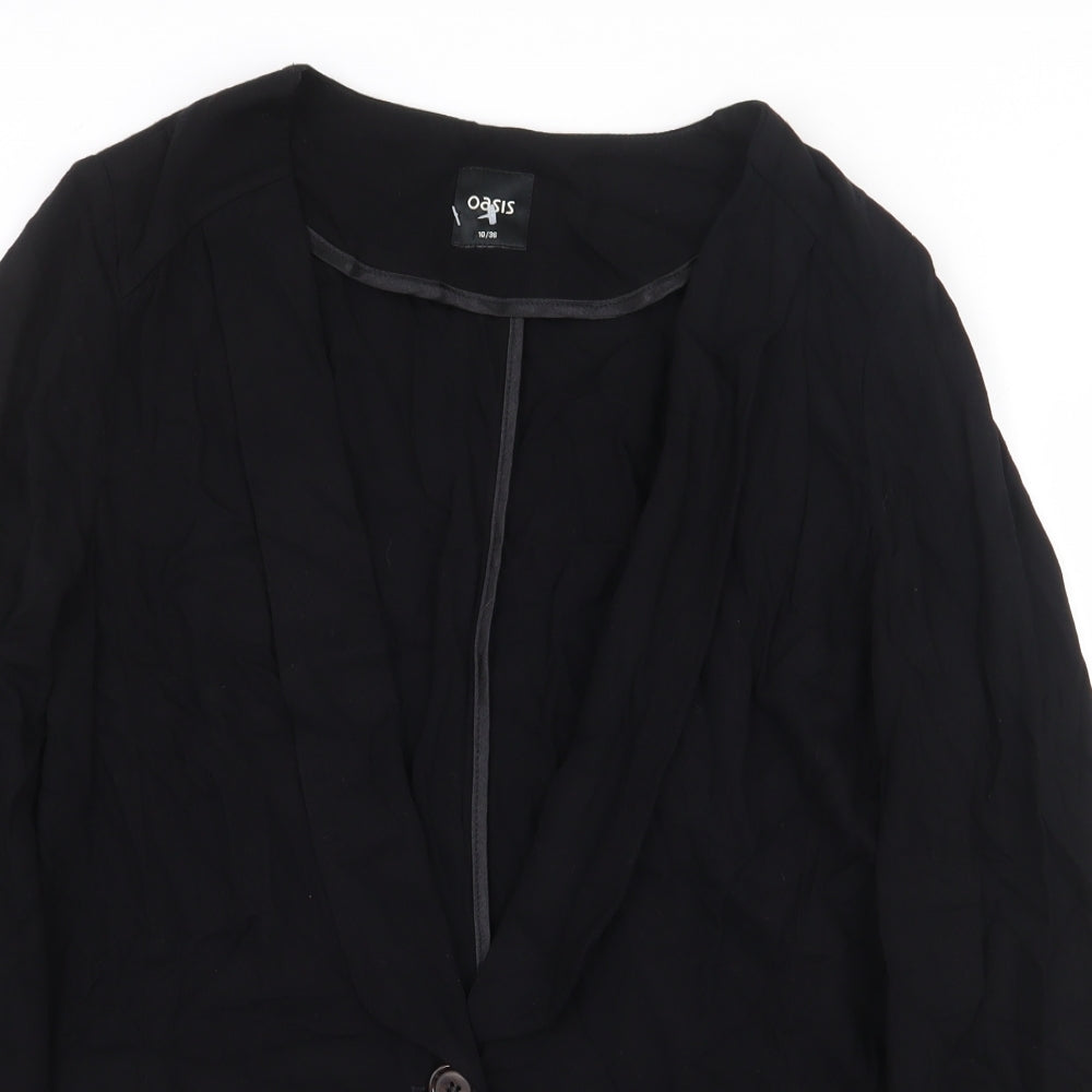Oasis Womens Black Jacket Blazer Size 10 Button