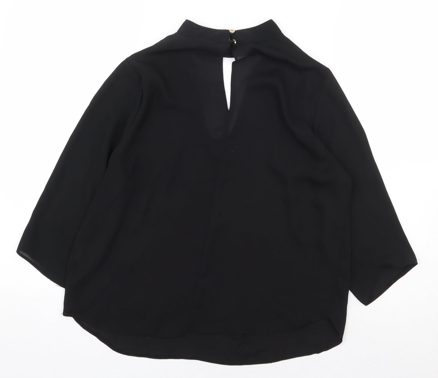 Atmosphere Womens Black Polyester Basic Blouse Size 10 Mock Neck