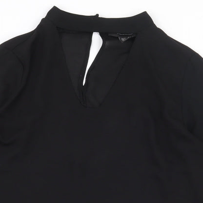 Atmosphere Womens Black Polyester Basic Blouse Size 10 Mock Neck