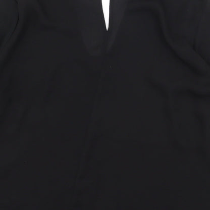 Atmosphere Womens Black Polyester Basic Blouse Size 10 Mock Neck