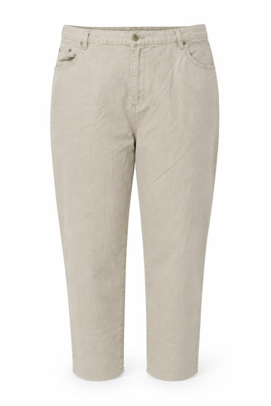 Casual Comfort Womens Beige Cotton Straight Jeans Size 50 in L26 in Regular Button