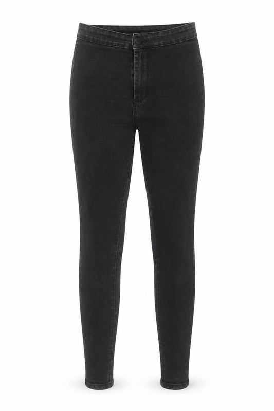 Denim & Co. Womens Black Cotton Skinny Jeans Size 8 L28 in Regular Button