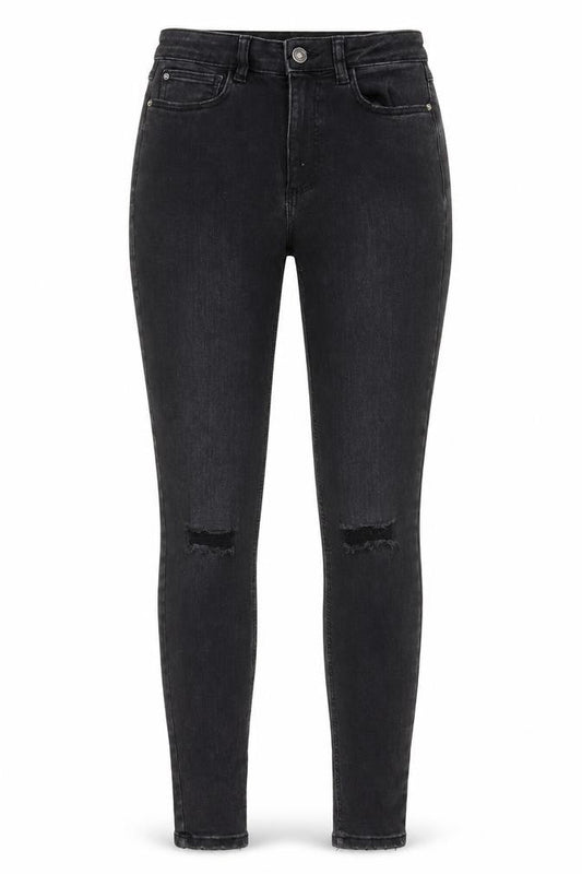 Denim & Co. Womens Black Cotton Skinny Jeans Size 8 L27 in Regular Button