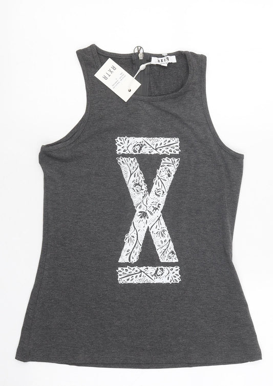 RXTR Womens Grey Viscose Basic Tank Size S Round Neck