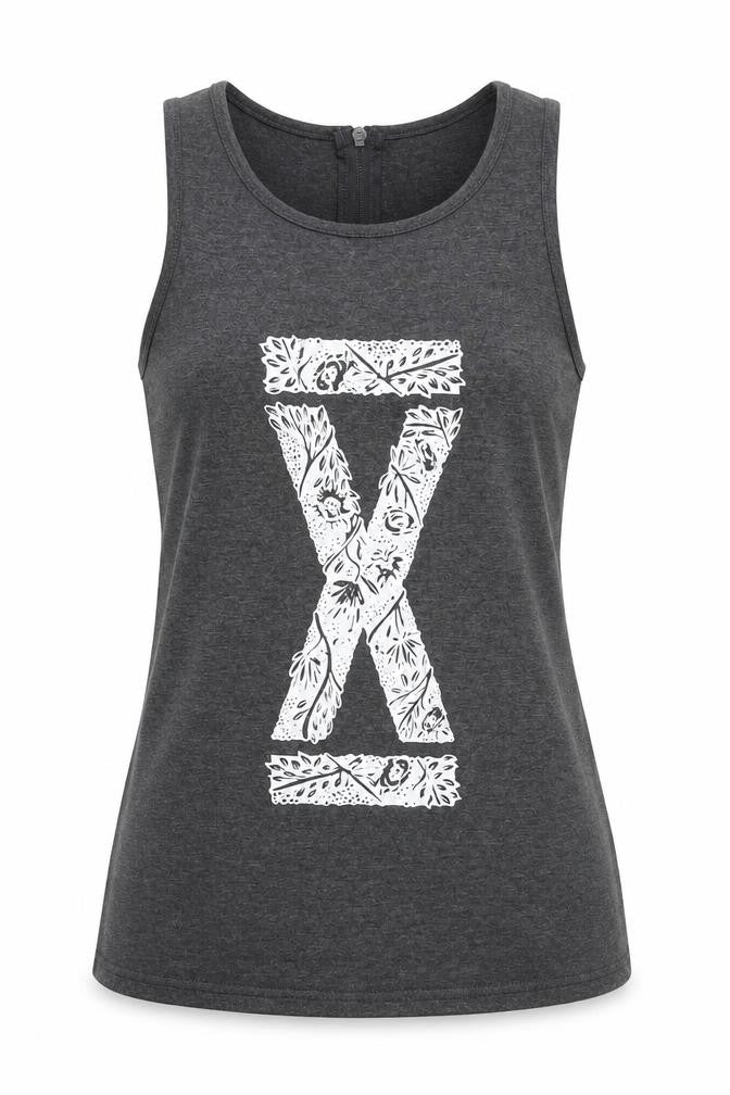 RXTR Womens Grey Viscose Basic Tank Size S Round Neck