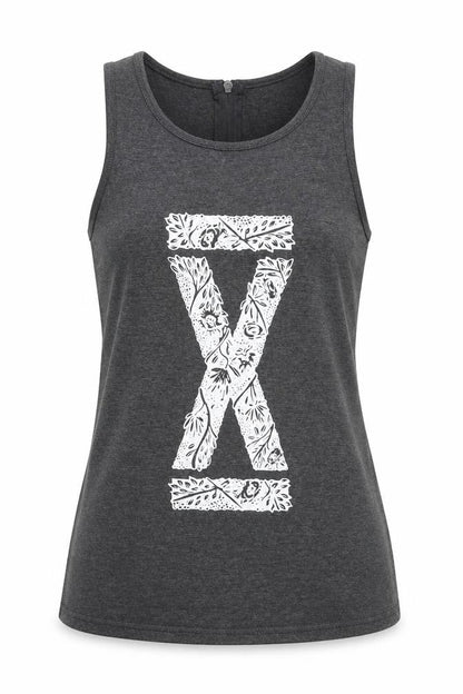 RXTR Womens Grey Viscose Basic Tank Size S Round Neck