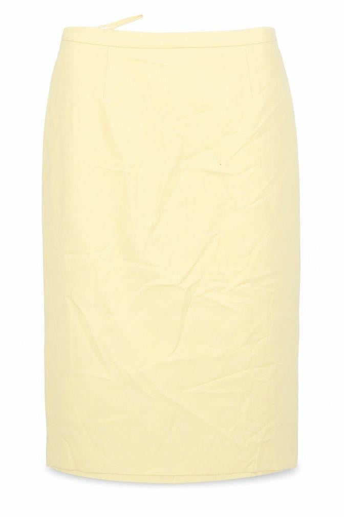Medici Womens Yellow Viscose Straight & Pencil Skirt Size 14 Zip