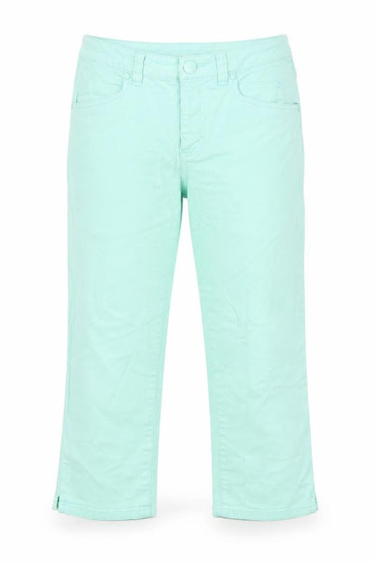 H&M Womens Green Cotton Cropped Jeans Size 8 L20 in Regular Zip