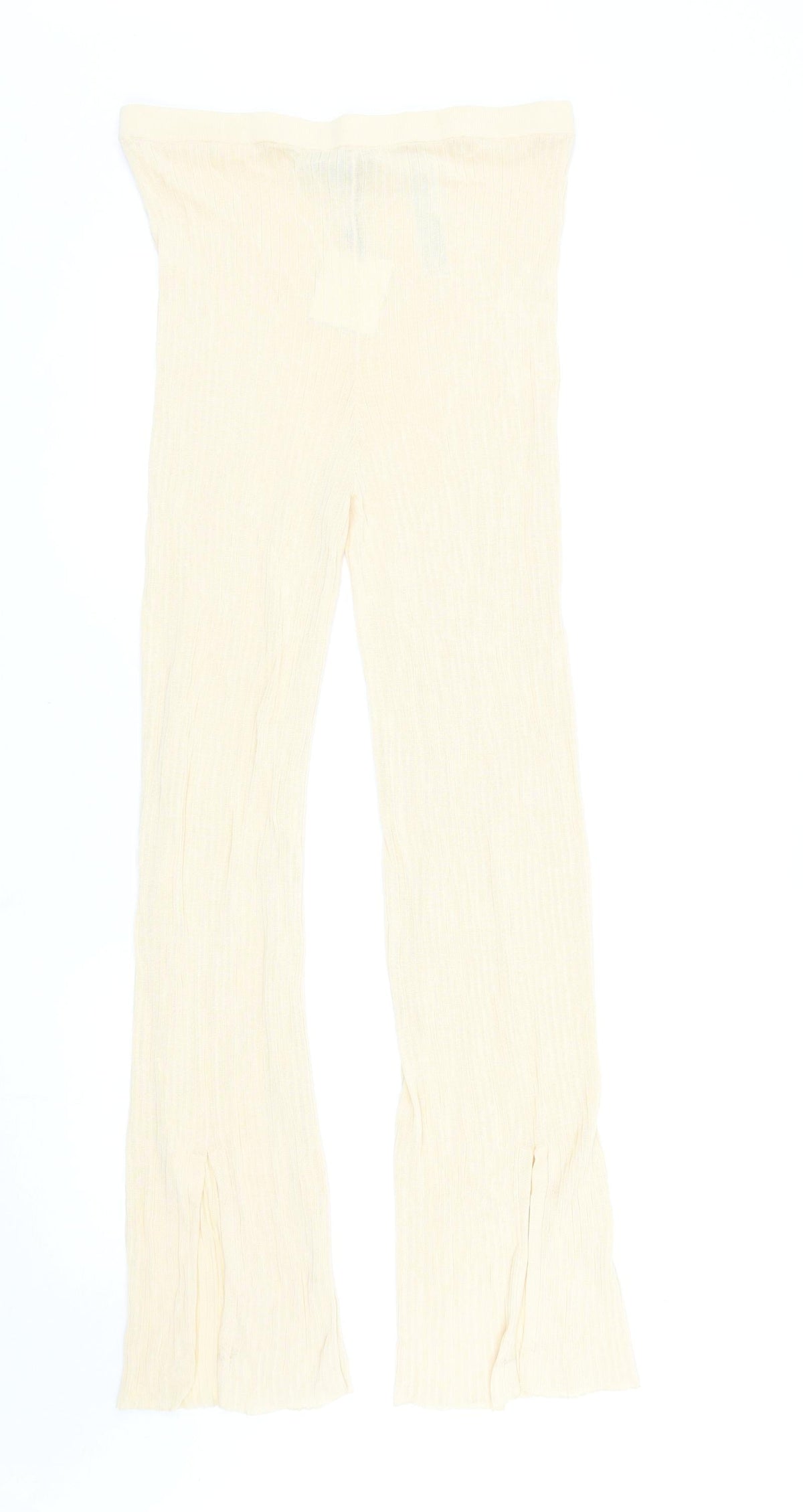 Zara Womens Beige Viscose Trousers Size L L29.5 in Regular