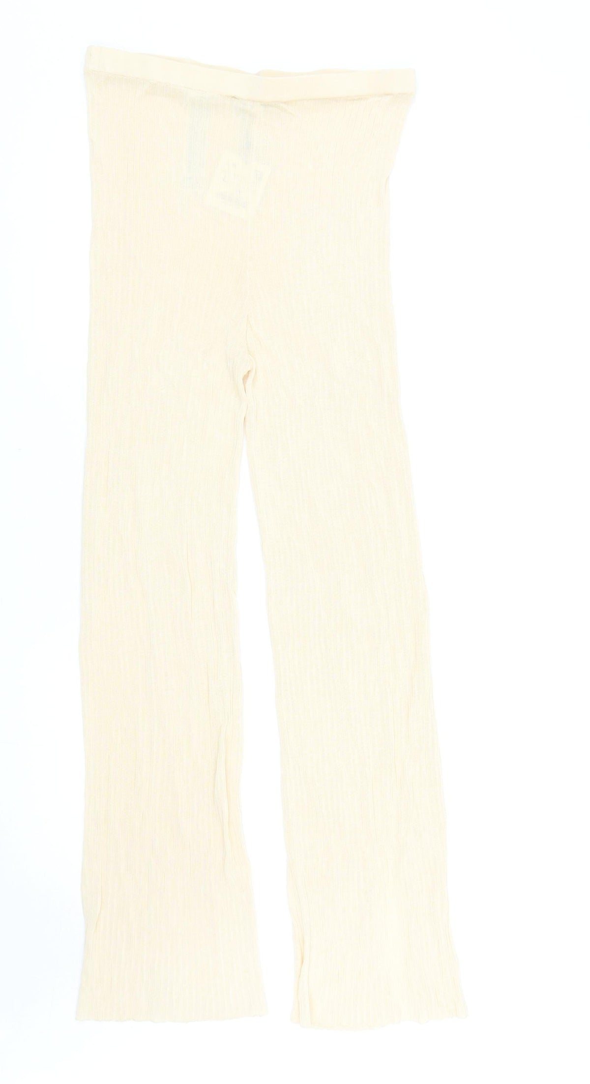 Zara Womens Beige Viscose Trousers Size L L29.5 in Regular