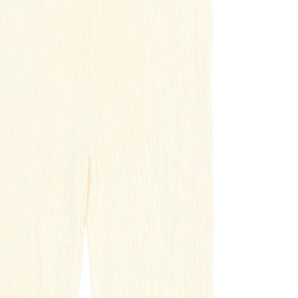 Zara Womens Beige Viscose Trousers Size L L29.5 in Regular