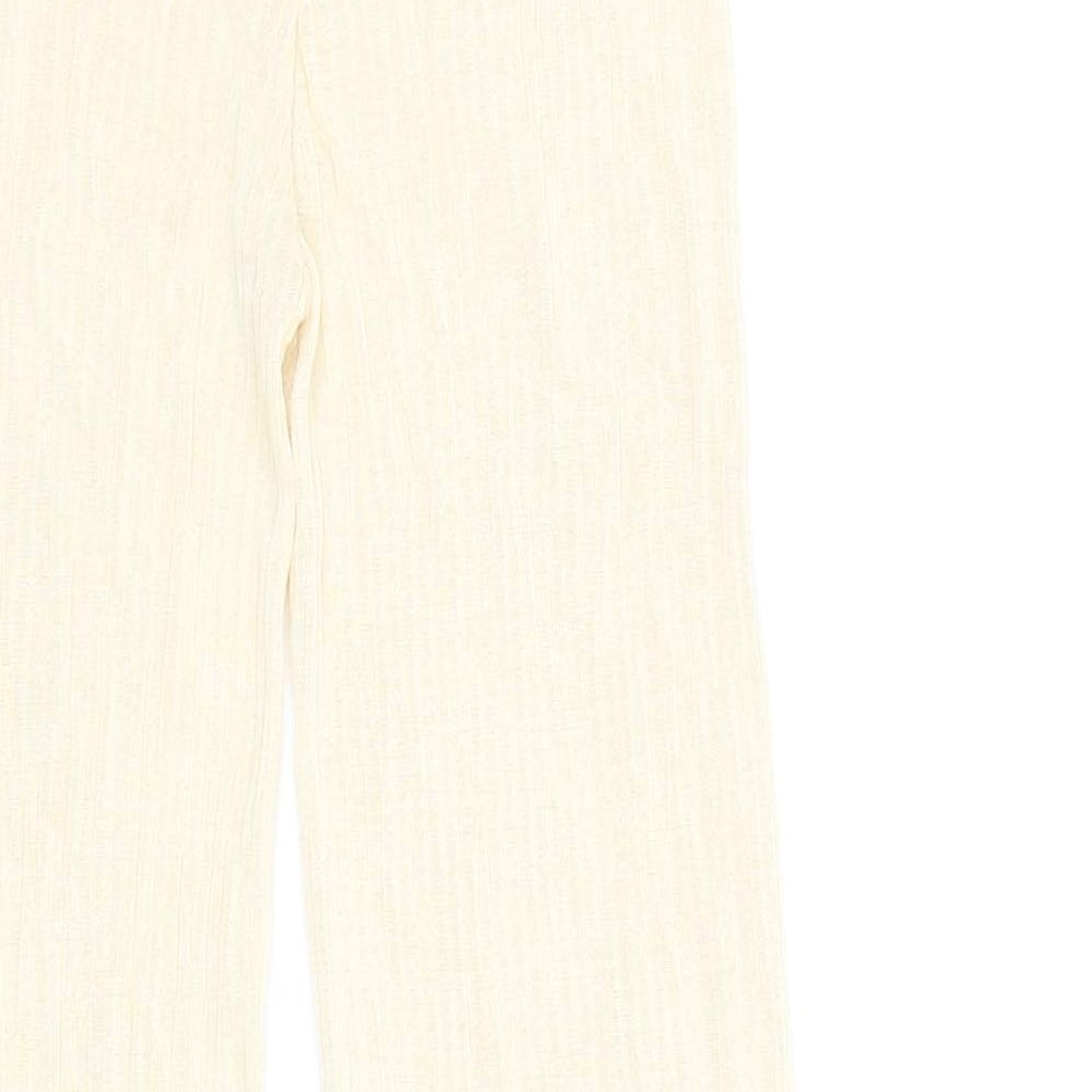 Zara Womens Beige Viscose Trousers Size L L29.5 in Regular