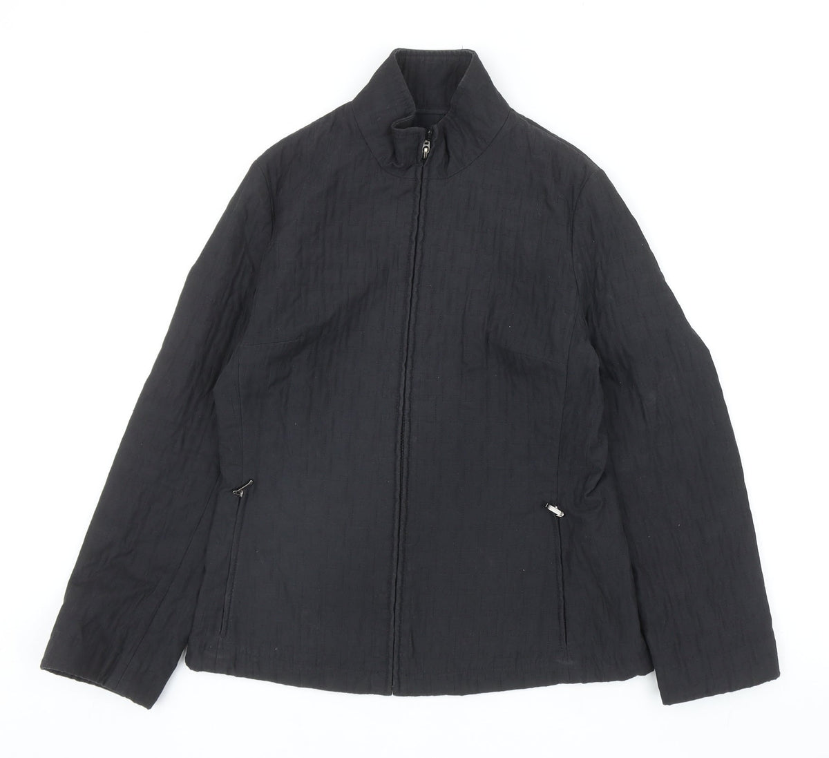 Preworn Womens Black Jacket Size 10 Zip