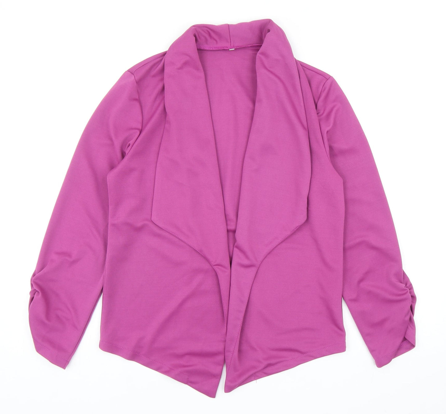 Preworn Womens Purple Jacket Blazer Size L - Ruched Sleeves