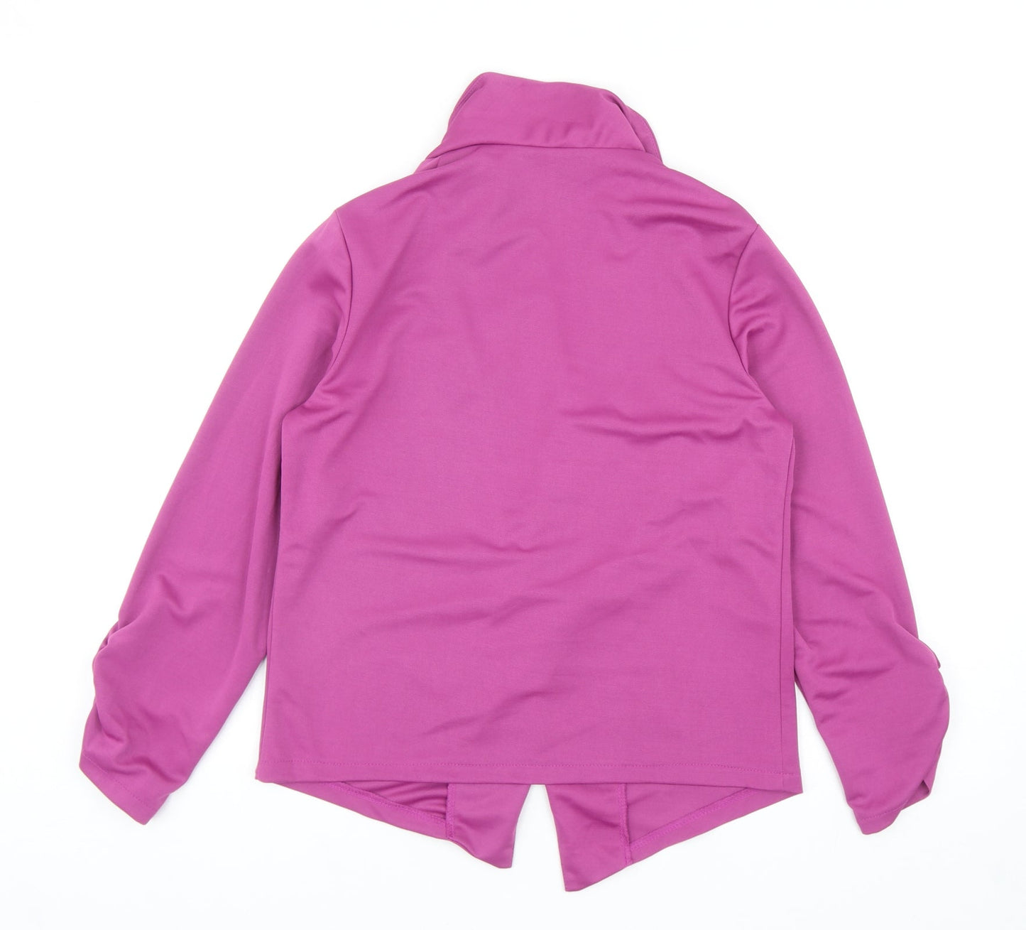 Preworn Womens Purple Jacket Blazer Size L - Ruched Sleeves