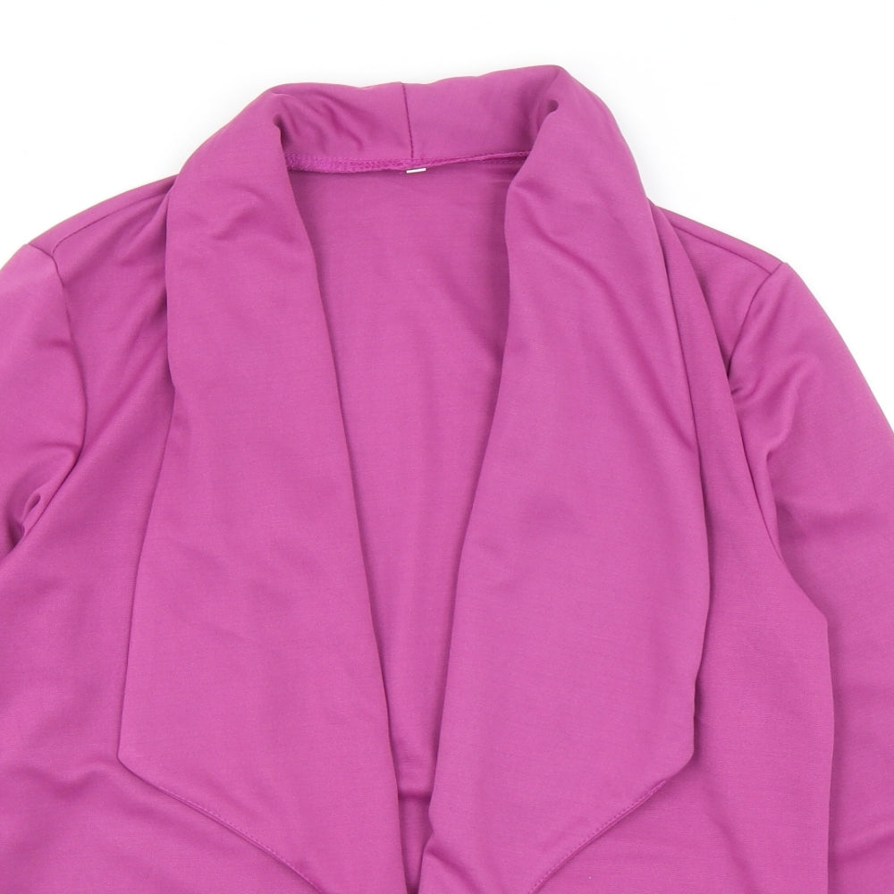 Preworn Womens Purple Jacket Blazer Size L - Ruched Sleeves