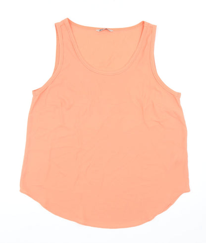 Marks & Spencer Womens Orange Polyester Basic Tank Size 16 Scoop Neck