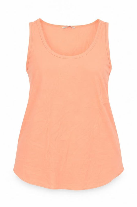 Marks and Spencer Womens Orange Polyester Basic Tank Size 16 Scoop Neck