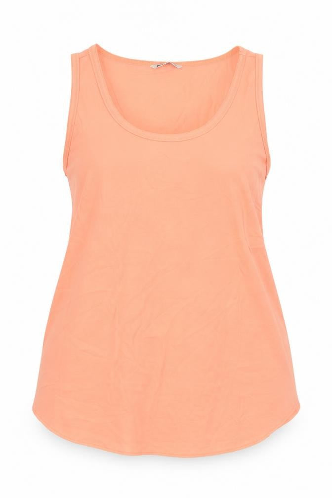 Marks & Spencer Womens Orange Polyester Basic Tank Size 16 Scoop Neck