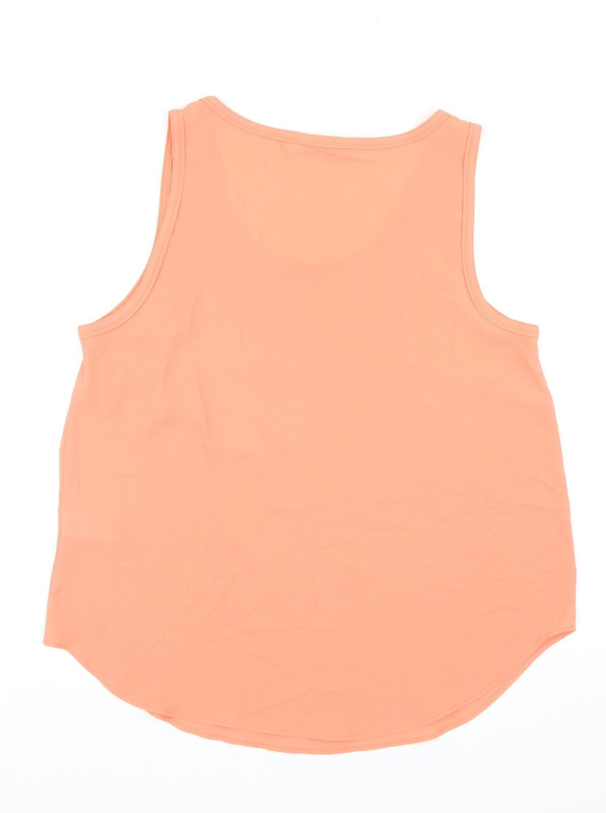 Marks and Spencer Womens Orange Polyester Basic Tank Size 16 Scoop Neck