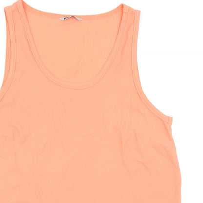 Marks & Spencer Womens Orange Polyester Basic Tank Size 16 Scoop Neck