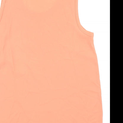Marks & Spencer Womens Orange Polyester Basic Tank Size 16 Scoop Neck