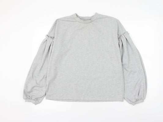 Padini Authentics Womens Grey Cotton Pullover Sweatshirt Size M Pullover