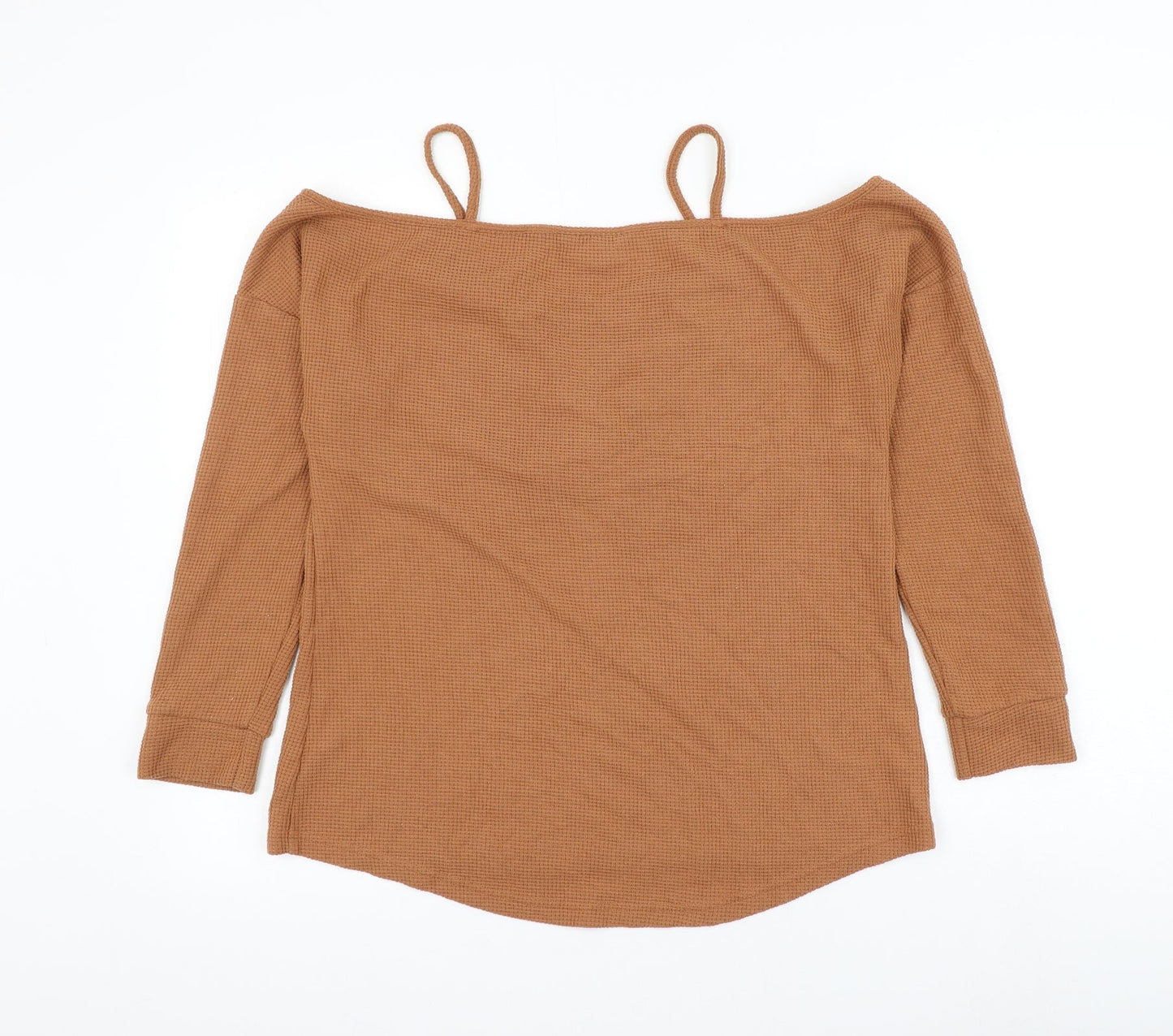 Preworn Womens Brown Boat Neck Cotton Pullover Jumper Size M