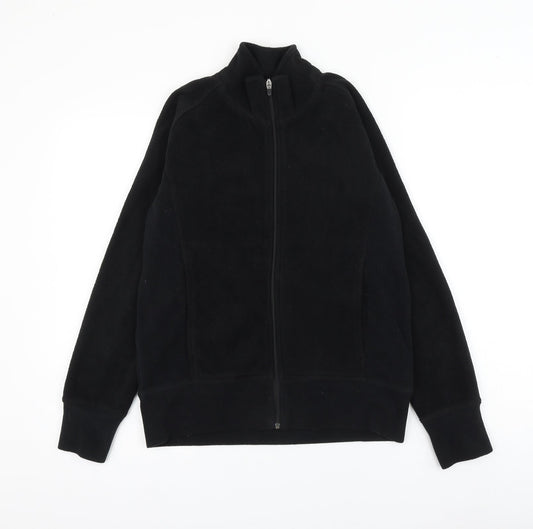 DECATHLON Womens Black Polyester Full Zip Sweatshirt Size 10 Zip