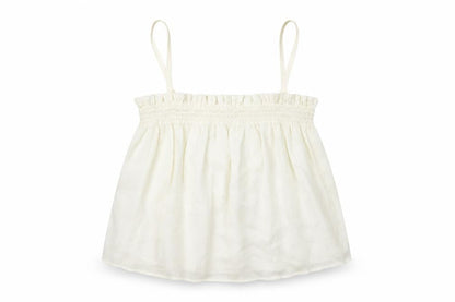 Mango Womens White Polyester Camisole T-Shirt Size M Square Neck
