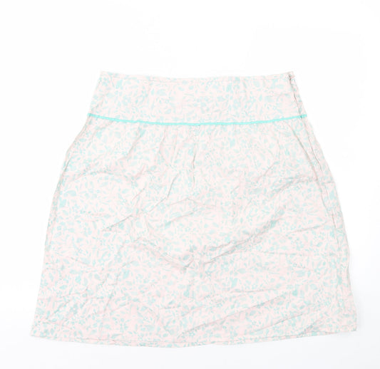 MK Womens Multicoloured Geometric Cotton A-Line Skirt Size 14 Zip
