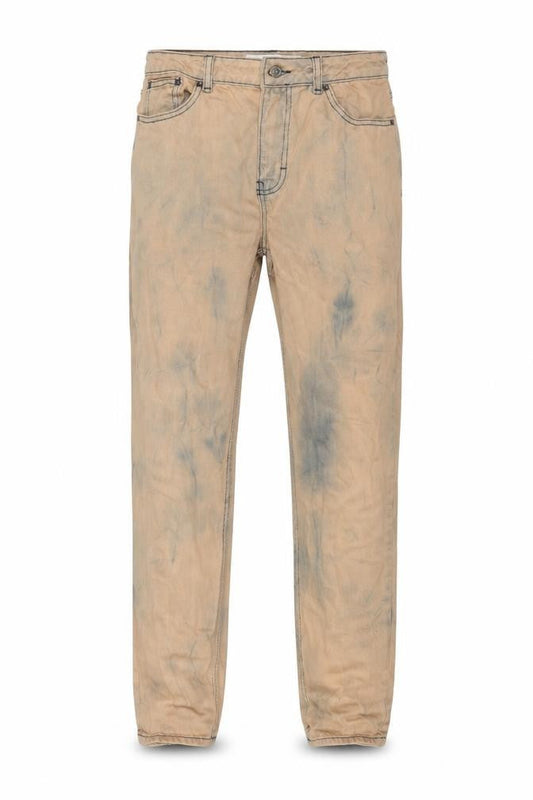 Topshop Mens Orange Cotton Straight Jeans Size 28 in L32 in Regular Button - Acid Wash