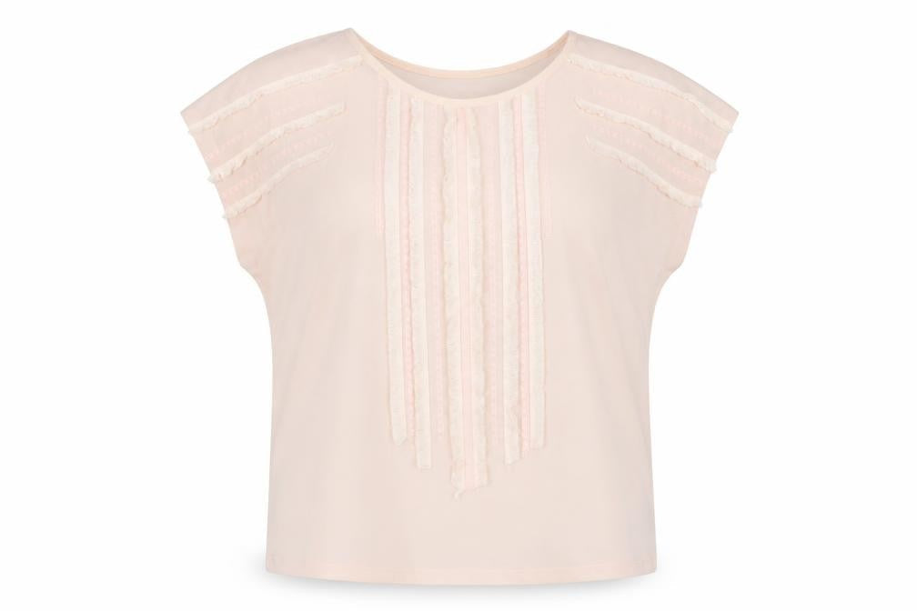 Marks & Spencer Womens Pink Polyester Basic Polo Size 12 Boat Neck