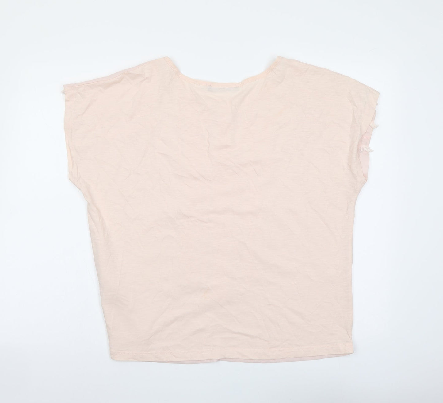 Marks and Spencer Womens Pink Polyester Basic Polo Size 12 Boat Neck