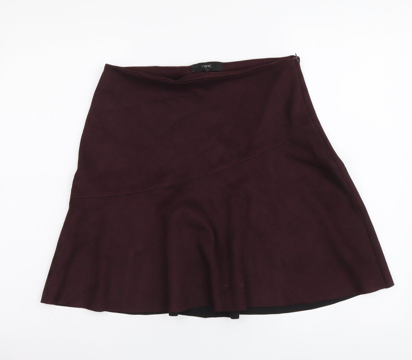 NEXT Womens Red Polyester Flare Skirt Size 8 Zip
