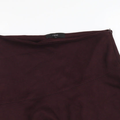 Next Womens Red Polyester Flare Skirt Size 8 Zip