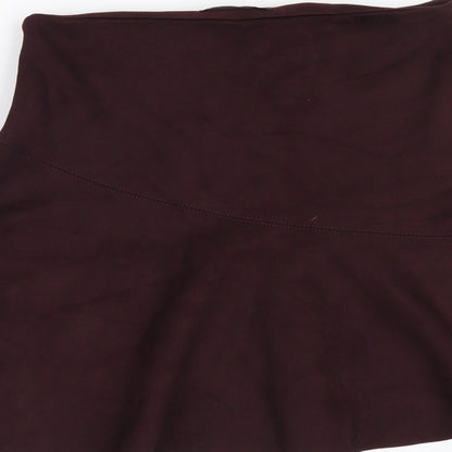 Next Womens Red Polyester Flare Skirt Size 8 Zip