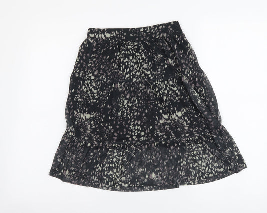 NEXT Womens Black Geometric Polyester A-Line Skirt Size 6